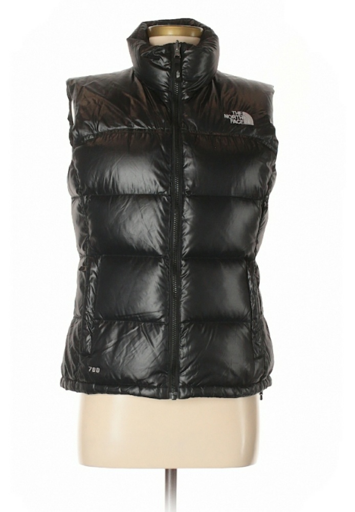 LN Womens North Face 700 Down Black Vest Size M